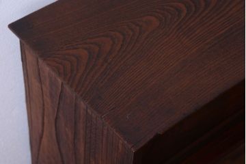 アンティーク家具　古民具・骨董　大正期　三方欅材!上品な茶箪笥(収納棚)