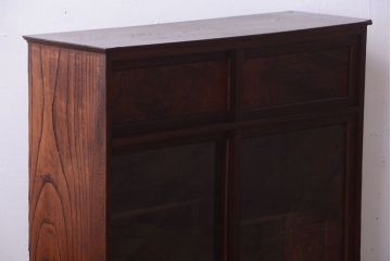 アンティーク家具　古民具・骨董　大正期　三方欅材!上品な茶箪笥(収納棚)