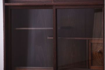 アンティーク家具　古民具・骨董　大正期　三方欅材!上品な茶箪笥(収納棚)