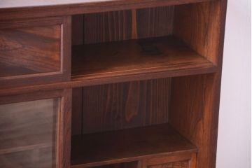 アンティーク家具　古民具・骨董　大正期　三方欅材!上品な茶箪笥(収納棚)