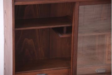 アンティーク家具　古民具・骨董　大正期　三方欅材!上品な茶箪笥(収納棚)