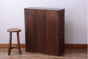 アンティーク家具　古民具・骨董　大正期　三方欅材!上品な茶箪笥(収納棚)