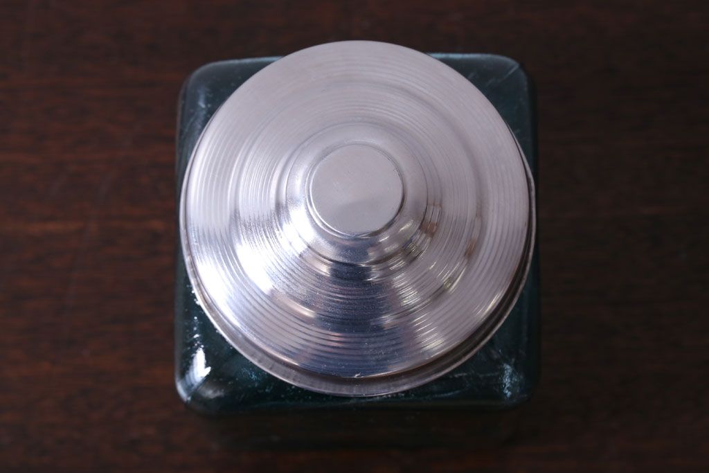 アンティーク雑貨　和製アンティーク　大正期　古い青色ガラス瓶