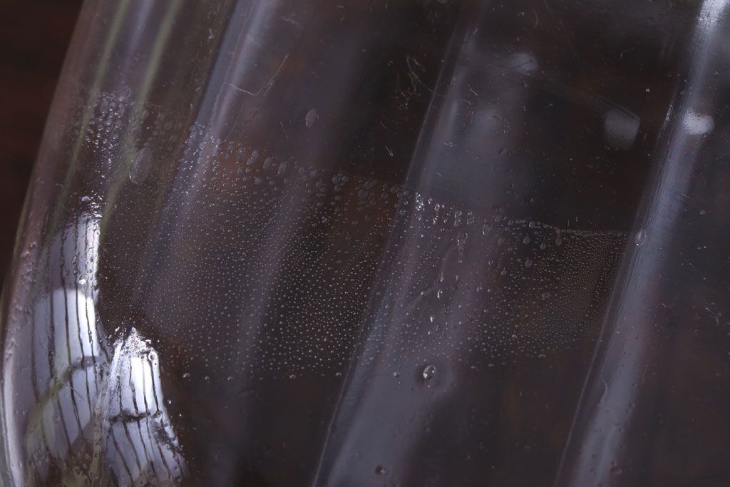 アンティーク雑貨　昭和レトロ　蓋付きのアンティークガラス瓶(キャンディーポット)