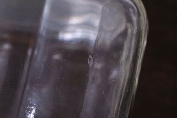 アンティーク雑貨　昭和レトロ　蓋付きのアンティークガラス瓶(キャンディーポット)