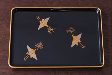 アンティーク雑貨　中古　象彦　進物盆(祝儀盆・切手盆)　(箱付き)
