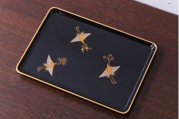 アンティーク雑貨　中古　象彦　進物盆(祝儀盆・切手盆)　(箱付き)