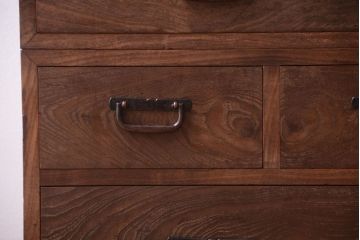 アンティーク家具　古民具・骨董　大正期　透かし彫り!前面桑材の高級茶箪笥