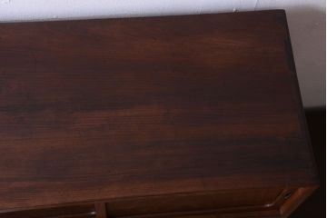 アンティーク家具　古民具・骨董　大正期　透かし彫り!前面桑材の高級茶箪笥