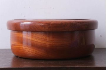 アンティーク雑貨　和製アンティーク　古い欅材製の刳り貫き茶櫃(小物入れ)(2)