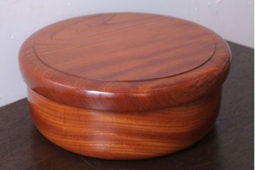 アンティーク雑貨　和製アンティーク　古い欅材製の刳り貫き茶櫃(小物入れ)(2)