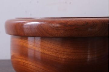 アンティーク雑貨　和製アンティーク　古い欅材製の刳り貫き茶櫃(小物入れ)(2)