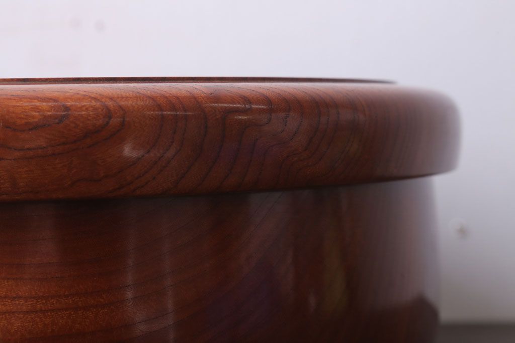 アンティーク雑貨　和製アンティーク　古い欅材製の刳り貫き茶櫃(小物入れ)(2)