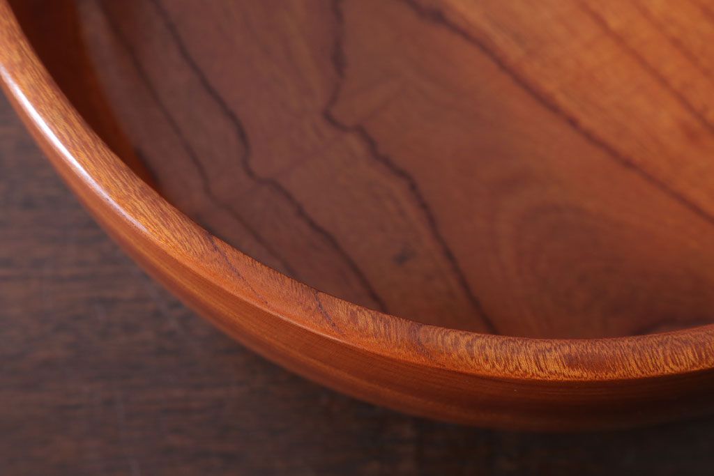 アンティーク雑貨　和製アンティーク　古い欅材製の刳り貫き茶櫃(小物入れ)(2)