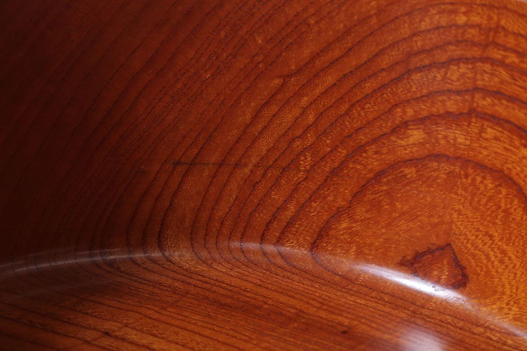 アンティーク雑貨　和製アンティーク　古い欅材製の刳り貫き茶櫃(小物入れ)(2)