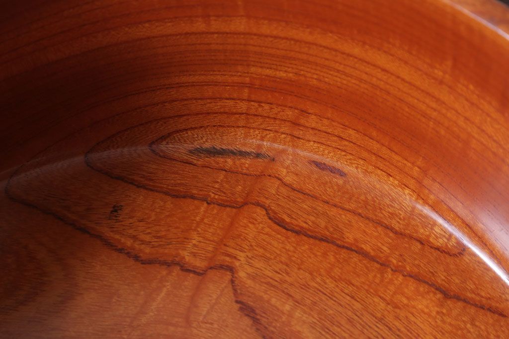 アンティーク雑貨　和製アンティーク　古い欅材製の刳り貫き茶櫃(小物入れ)(2)