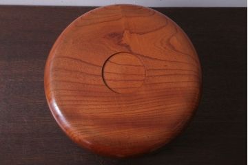 アンティーク雑貨　和製アンティーク　古い欅材製の刳り貫き茶櫃(小物入れ)(2)