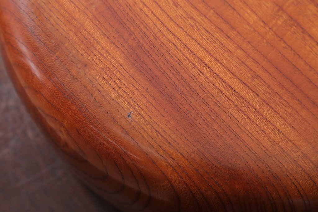 アンティーク雑貨　和製アンティーク　古い欅材製の刳り貫き茶櫃(小物入れ)(2)