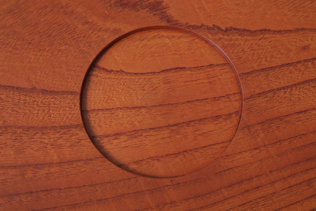 アンティーク雑貨　和製アンティーク　古い欅材製の刳り貫き茶櫃(小物入れ)(2)