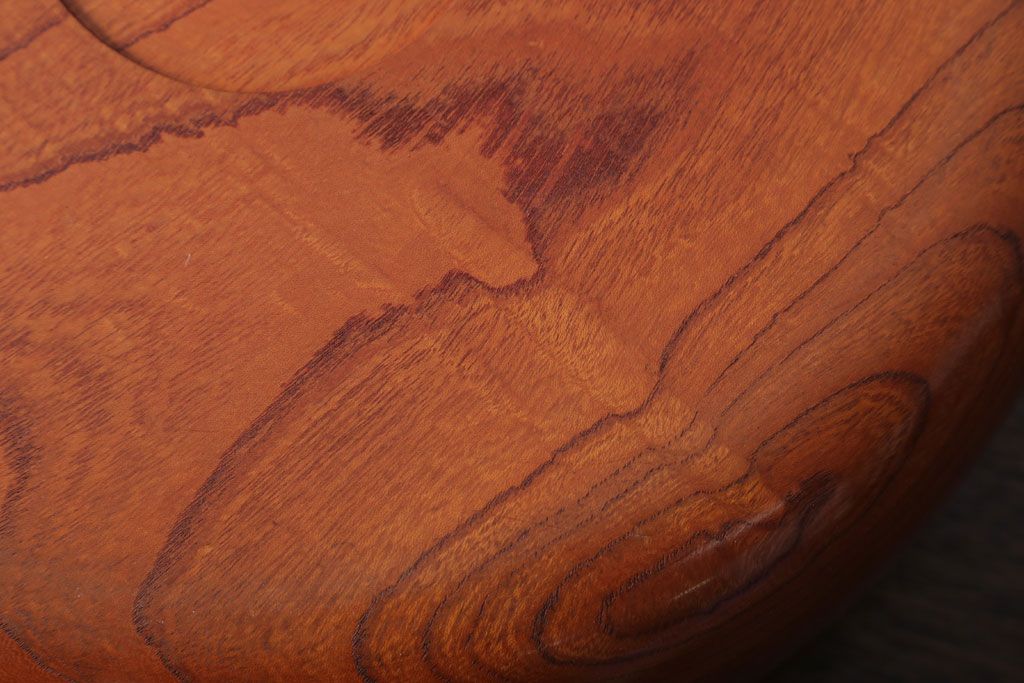 アンティーク雑貨　和製アンティーク　古い欅材製の刳り貫き茶櫃(小物入れ)(2)