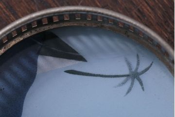 アンティーク雑貨　昭和レトロ　砂漠柄の古いガラストレー・コースターセット