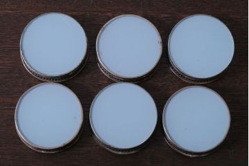 アンティーク雑貨　昭和レトロ　砂漠柄の古いガラストレー・コースターセット