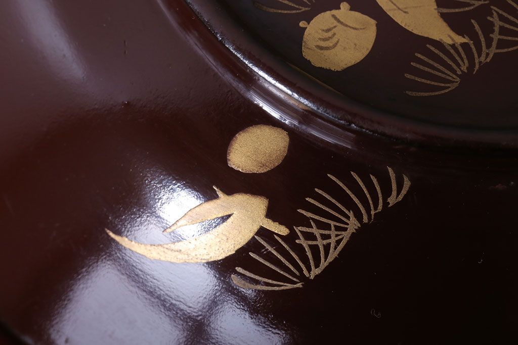 和製アンティーク　大正〜昭和　木製お椀5客セット(1)