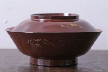 和製アンティーク　大正〜昭和　木製お椀5客セット(1)