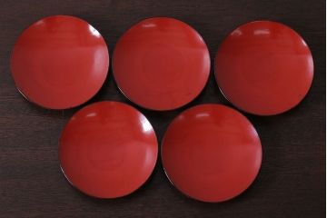 和製アンティーク　大正〜昭和　木製お椀5客セット(2)