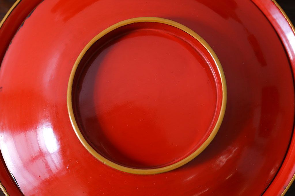 アンティーク雑貨　和製アンティーク　大正〜昭和期　シンプルな木製椀5客セット(2)