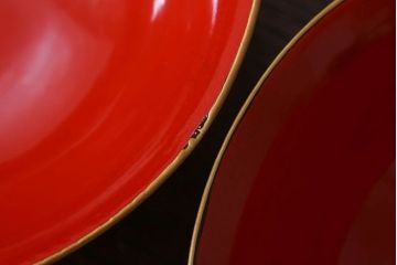 アンティーク雑貨　和製アンティーク　大正〜昭和期　シンプルな木製椀5客セット(2)