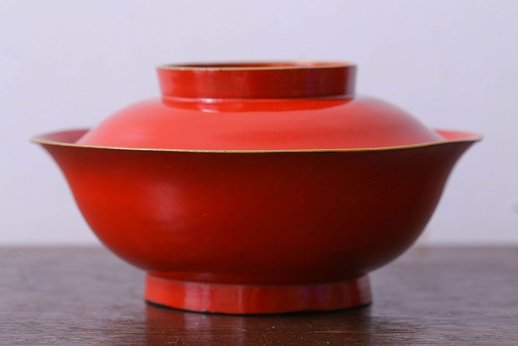 アンティーク雑貨　和製アンティーク　大正〜昭和期　シンプルな木製椀5客セット(2)