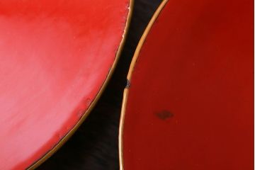 アンティーク雑貨　和製アンティーク　大正〜昭和期　シンプルな木製椀5客セット(2)