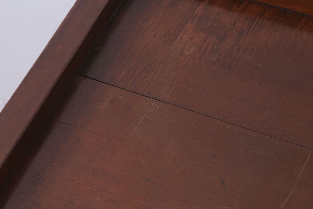 レトロ家具　昭和レトロ　チェッカーガラス入り!古い木のブックケース(本箱)