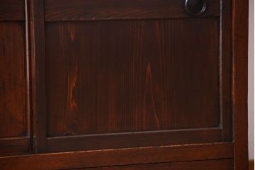 アンティーク家具　古民具・骨董　明治期　味わい深い古い引き戸収納棚(2)