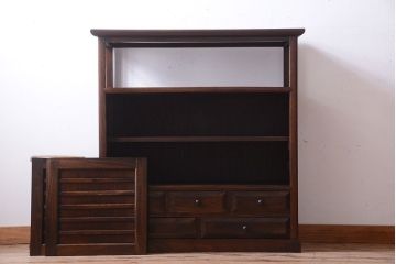 中古　民芸家具　上質な欅製の飾り棚(戸棚・収納棚)