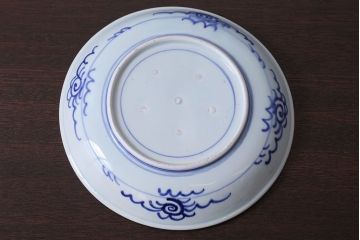 アンティーク雑貨　古民具・骨董　明治期　菊の図　アンティーク染付大皿(1)