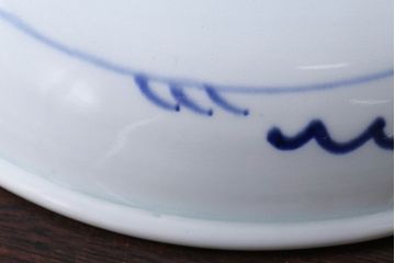 アンティーク雑貨　古民具・骨董　明治期　菊の図　アンティーク染付大皿(1)