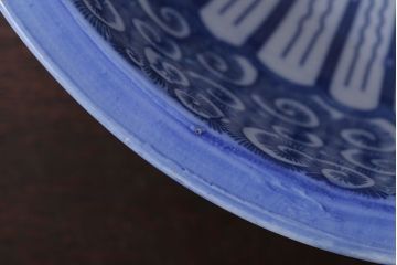 古民具・骨董　大正期　蛸唐草　アンティーク深鉢(印判皿)(1)