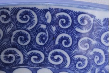 古民具・骨董　大正期　蛸唐草　アンティーク深鉢(印判皿)(1)