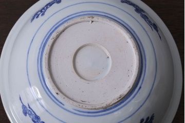 古民具・骨董　大正期　蛸唐草　アンティーク深鉢(印判皿)(1)