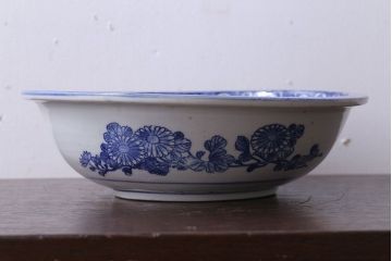 古民具・骨董　大正期　蛸唐草　アンティーク深鉢(印判皿)(2)