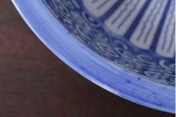 古民具・骨董　大正期　蛸唐草　アンティーク深鉢(印判皿)(2)