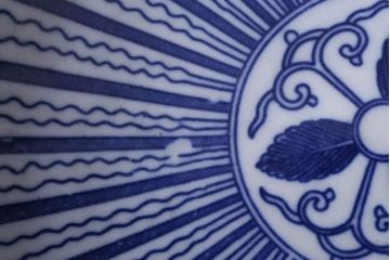 古民具・骨董　大正期　蛸唐草　アンティーク深鉢(印判皿)(2)