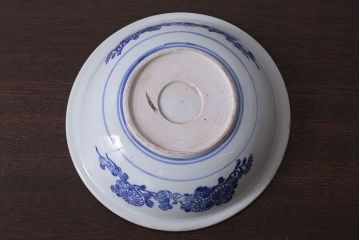 古民具・骨董　大正期　蛸唐草　アンティーク深鉢(印判皿)(2)