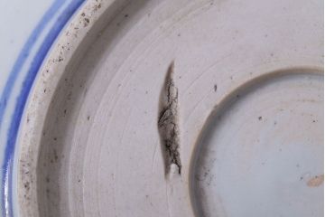 古民具・骨董　大正期　蛸唐草　アンティーク深鉢(印判皿)(2)