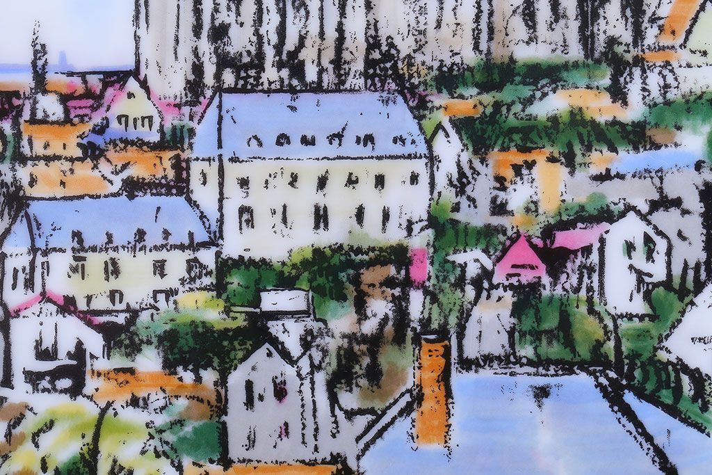 アンティーク雑貨　ノリタケ・飾皿・フランス シャルトル遠望・yukio・鵜飼幸雄