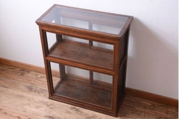 アンティーク家具　和製アンティーク　縦型!古い木の上品なガラスケース