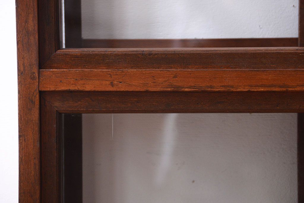 アンティーク家具　和製アンティーク　縦型!古い木の上品なガラスケース