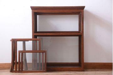 アンティーク家具　和製アンティーク　縦型!古い木の上品なガラスケース